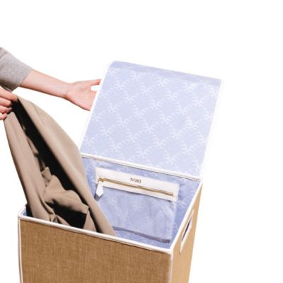 Laundry Hamper with Attached Lid and Optional Wheels