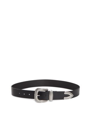 Allsaints western leather belt black/antique nickel small AllSaints Western Hexagon Buckle Leather Belt | Nordstromrack main image 2