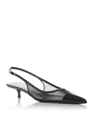 SAINT LAURENT - Women's Oxalis Slingback Kitten Heel Pumps