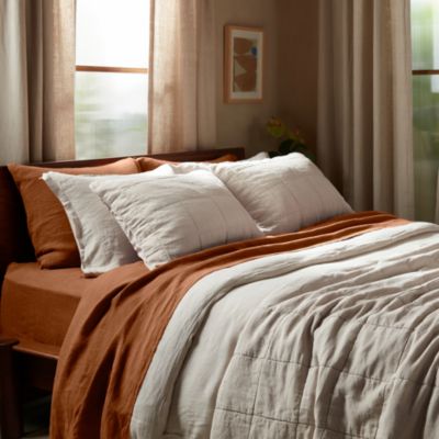 Linen Box Quilted King Sham, Set of 2