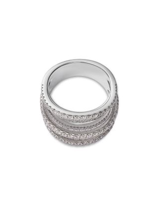 Diamond Multi-Row Statement Ring in 14K White Gold, 1.65 tcw