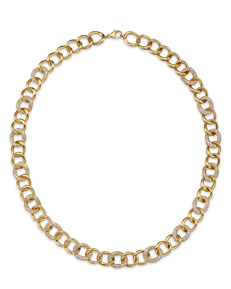 Bloomingdale's Fine Collection Diamond Link Necklace in 14K Yellow Gold, 4.50 tcw · OS