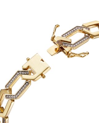 Men's Diamond Geo Link Bracelet in 14K Yellow Gold, 1.0 tcw