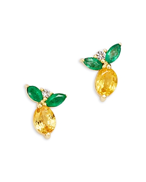 Moon & Meadow 14k Yellow Gold Multi Gemstone Lemon Stud Earrings