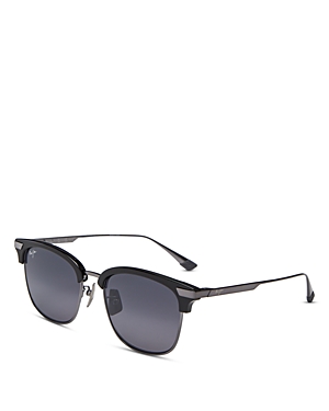 Shop Maui Jim Kalaunu Square Sunglasses, 55mm In Black/gray Solid