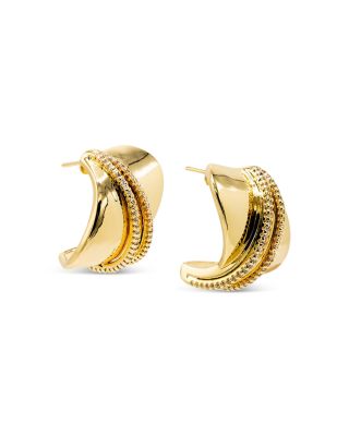 By Adina Eden Pave Double Strand Fluid Stud Earrings