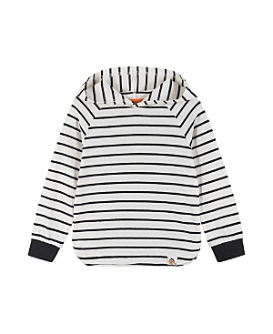 Andy & Evan White Striped Knit Hoodie - Little Kid In White Stripe