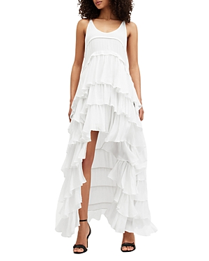 Shop Allsaints Cavarly High Low Maxi Dress In White