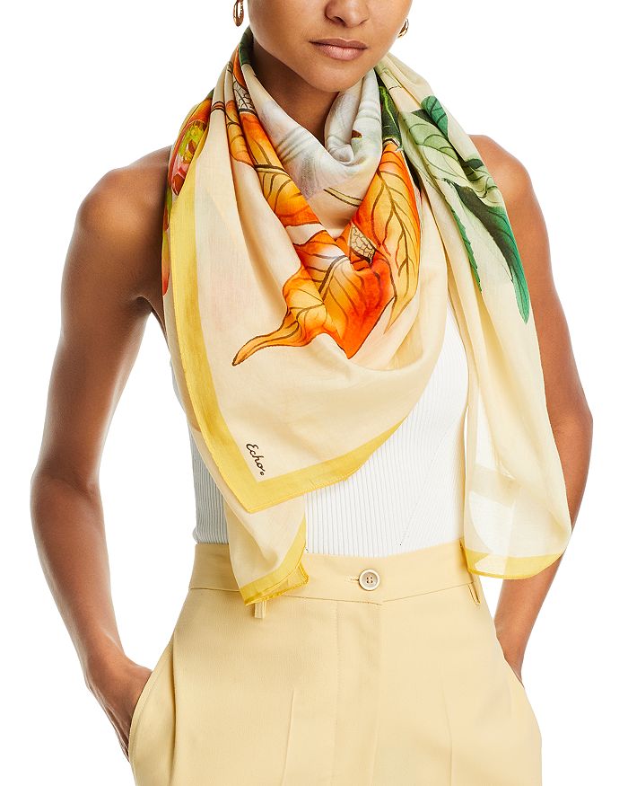 Echo Orangerie Cotton & Silk Square Scarf Bloomingdale's