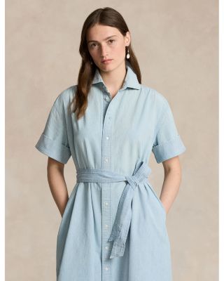 Ralph Lauren Chambray Midi Shirt Dress | Bloomingdale's