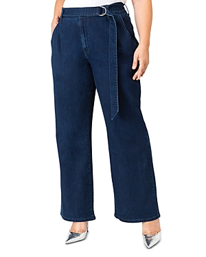 Shop Standards & Practices Plus Zahra Belted Trouser Jeans In Dark Vintage