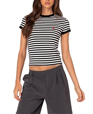 EDIKTED STRAWBERRY FIELDS STRIPED TEE