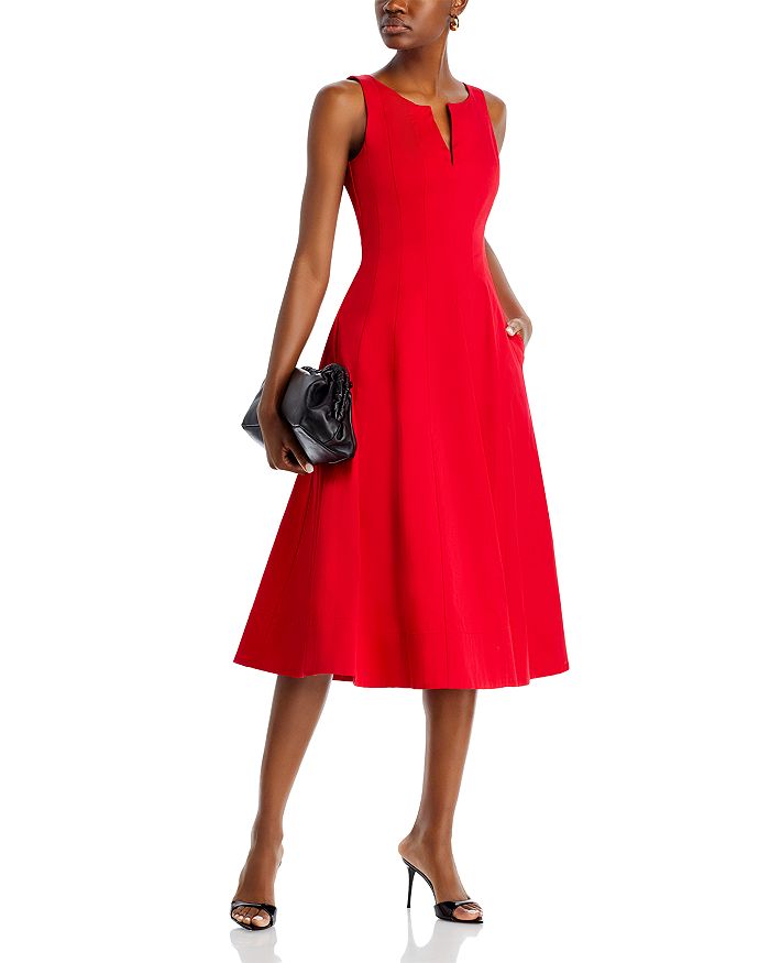 Shop Aqua Paneled Midi Dress - 100% Exclusive In Red