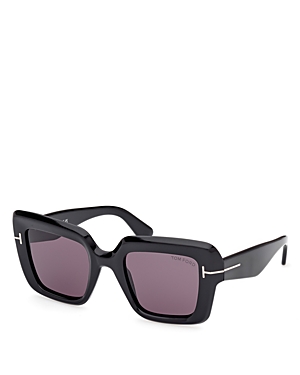 Tom Ford Eyewear Esme Oversized Frame Sunglasses In Black/gray Solid