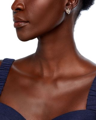 Diamond Multi Row Hoop Earrings in 14K Yellow Gold, 0.50 tcw