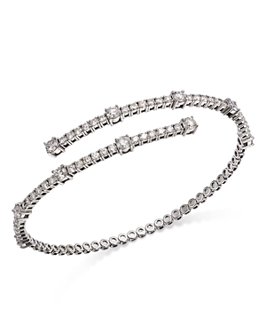 Shop Bloomingdale's Diamond Bypass Bangle Bracelet In 14k White Gold, 3.0 Ct. T.w.