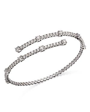 Bloomingdale's Diamond Bypass Bangle Bracelet In 14k White Gold, 3.0 Ct. T. W. In White