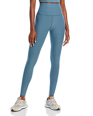 Shop Beyond Yoga Spacedye Caught In The Midi High Waisted Legging In Storm Heather