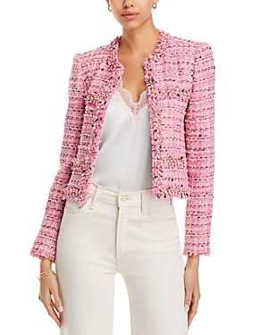 Shop Generation Love Serena Tweed Blazer In Pink Melange