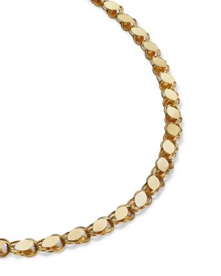 14K Yellow Gold High-Polished Wide Link Collar Necklace, 18"