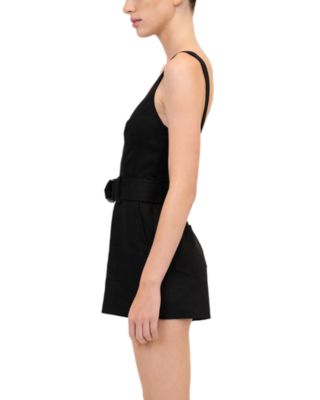 SIMKHAI Kai Bustier Linen Romper | Bloomingdale's