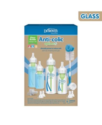  Dr. Browns Unisex 18 Piece Anti-Colic Options+ Narrow Glass Baby Bottle Starter Set