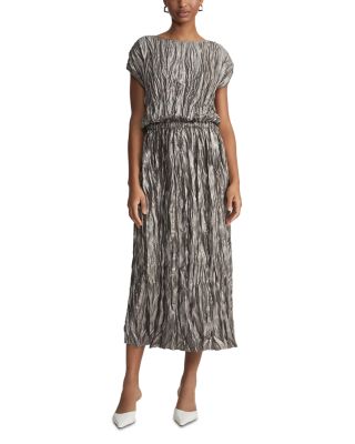 Lafayette 148 New York - Pliss&eacute; Gathered Waist Midi Dress