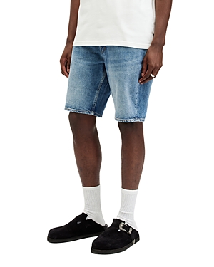 Shop Allsaints Switch Skinny Fit 9.4 Denim Shorts In Dark Indigo