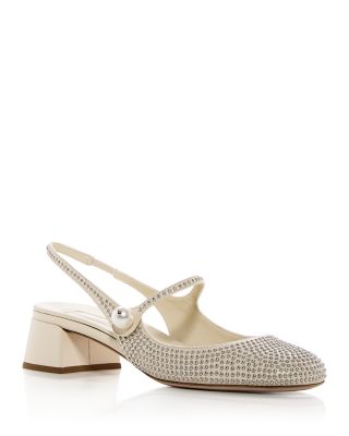 Miu Miu - Women's Calzature Donna Embellished Slingback Pumps