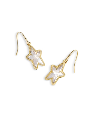 Shop Kendra Scott Ada Mother Of Pearl Star Drop Earrings In 14k Gold Plated In Gold Ivory Mother Of Pearl