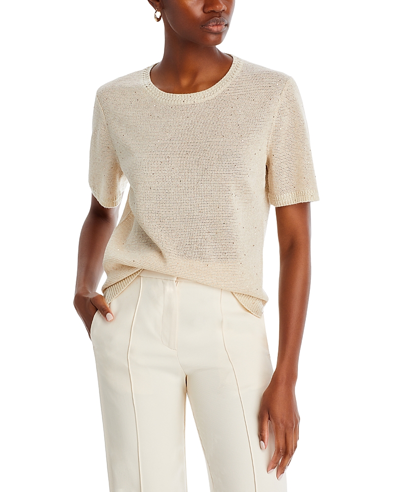 Kobi Halperin Noa Micro Sequins Short Sleeve Sweater