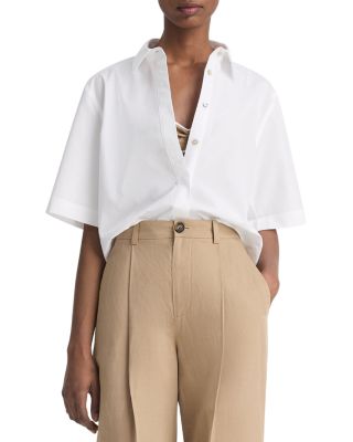 Cropped Poplin Shirt