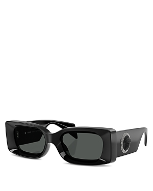 Shop Versace Rectangular Sunglasses, 52mm In Black/gray Solid