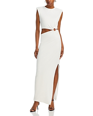 Shop Fore Cut Out Midi Dress In Ivory