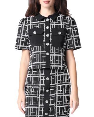 Gracia - Printed Button Front Blouse