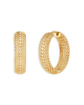 Bloomingdale's Fine Collection - 14K Yellow Gold Mesh Huggie Hoop Earrings