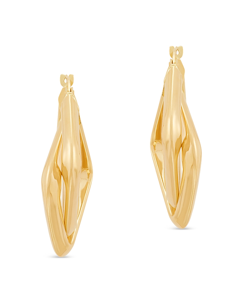 Bloomingdale's Fine Collection Polished Crossover Tube Hoop Earrings In 14k Yellow Gold In Gold