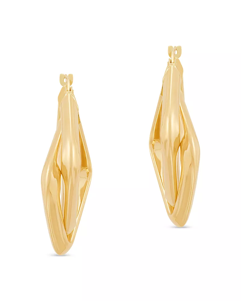 Bloomingdale's Fine Collection Polished Crossover Tube Hoop Earrings in 14K Yellow Gold