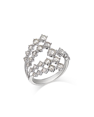 Bloomingdale's Diamond Multirow Scatter Statement Ring In 14k White Gold, 1.50 Ct. T. W. In White