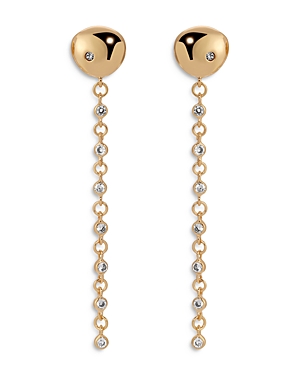 Shop Ettika Pave Polished Pebble Chain Link Linear Drop Earrings In Gold