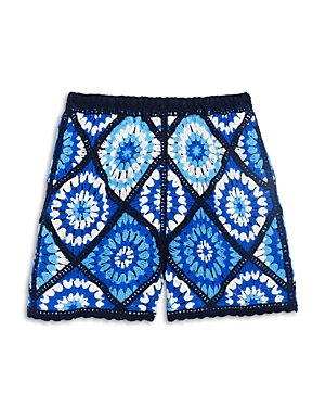 Shop Aqua Girls' Allover Crochet Shorts, Big Kid - 100% Exclusive In Blue