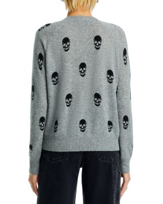100% Cashmere Skull Print Crewneck Sweater - Exclusive