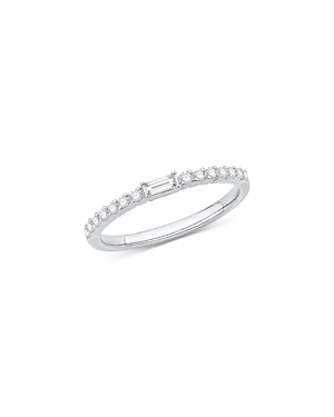 Diamond Baguette & Round Band in 14K White Gold, 0.20 ct. t.w.
