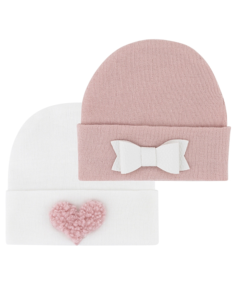 Ely's & Co. Unisex Newborn Hospital Hats, 2 Pack - Baby In Pink