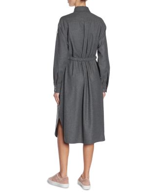 Belted Flannel Shirt Dress