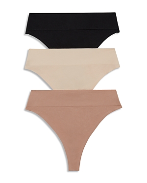 Honeydew Devin Thong, Pack Of 3 In Black/seashell