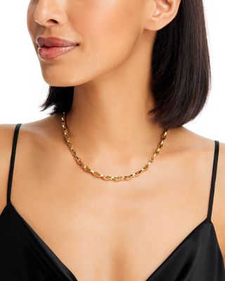 18K Yellow Gold Chain Necklace, 17"