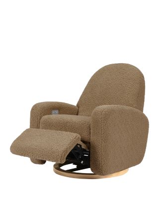 Nami Electronic Recliner and Swivel Glider Recliner in Faux Shearling with USB Port