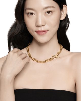 18K Yellow Gold DY Madison&reg; Diamond Chain Link Necklace, 18"