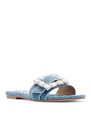 STEVE MADDEN - Women's Marika Crystal Buckle Slide Sandals